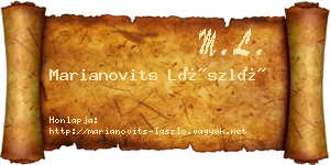 Marianovits László névjegykártya