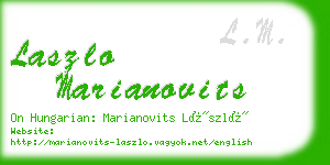 laszlo marianovits business card